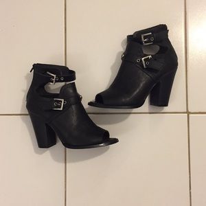 *BOGO 50%*G by Guess black leather block heels